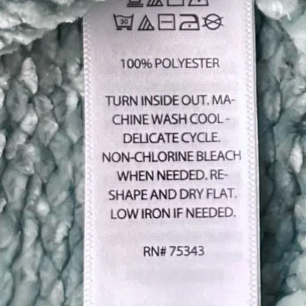 Soft Chenille Sweater Aqua Teal Turquoise Boxy Chunky Round Scoop Crew Neck XL - Picture 9 of 15